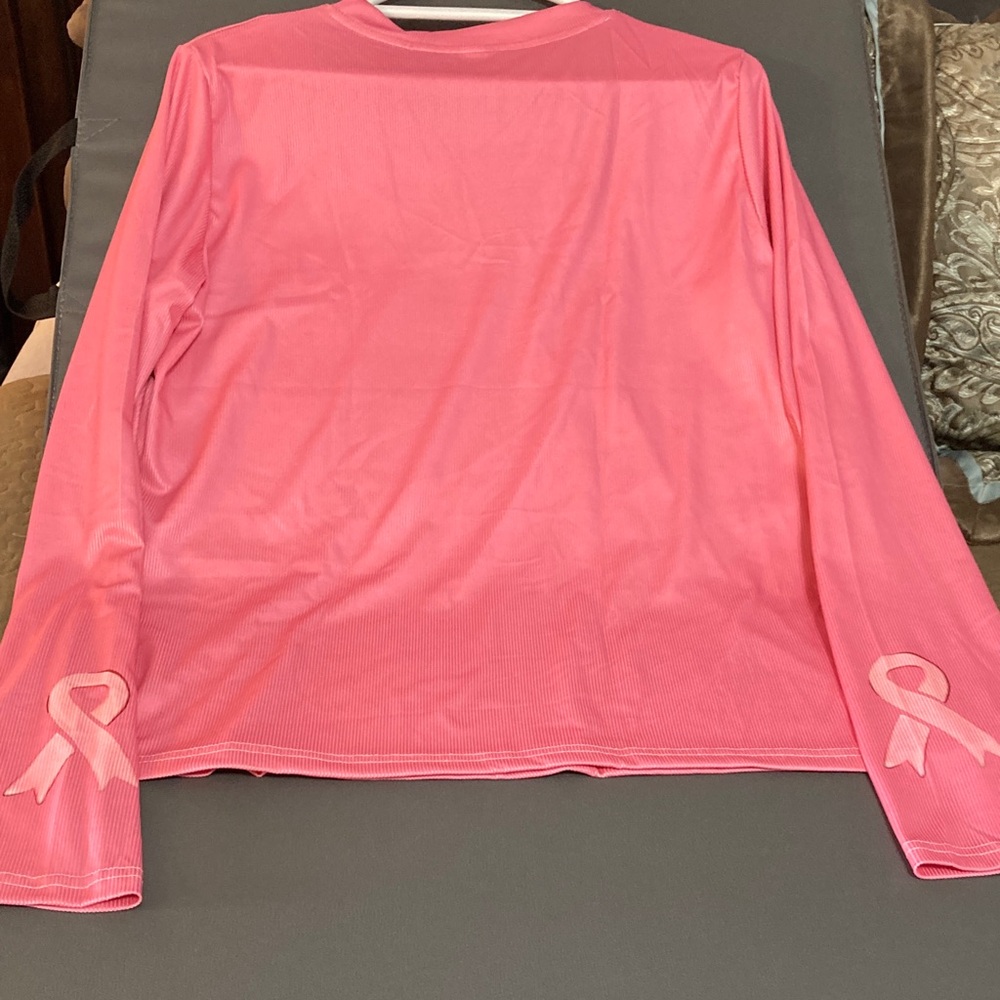 Support the fight for breast cancer-Pink Ribbon/Pumpkin Long Sleeve Shirt - Picture 4 of 4